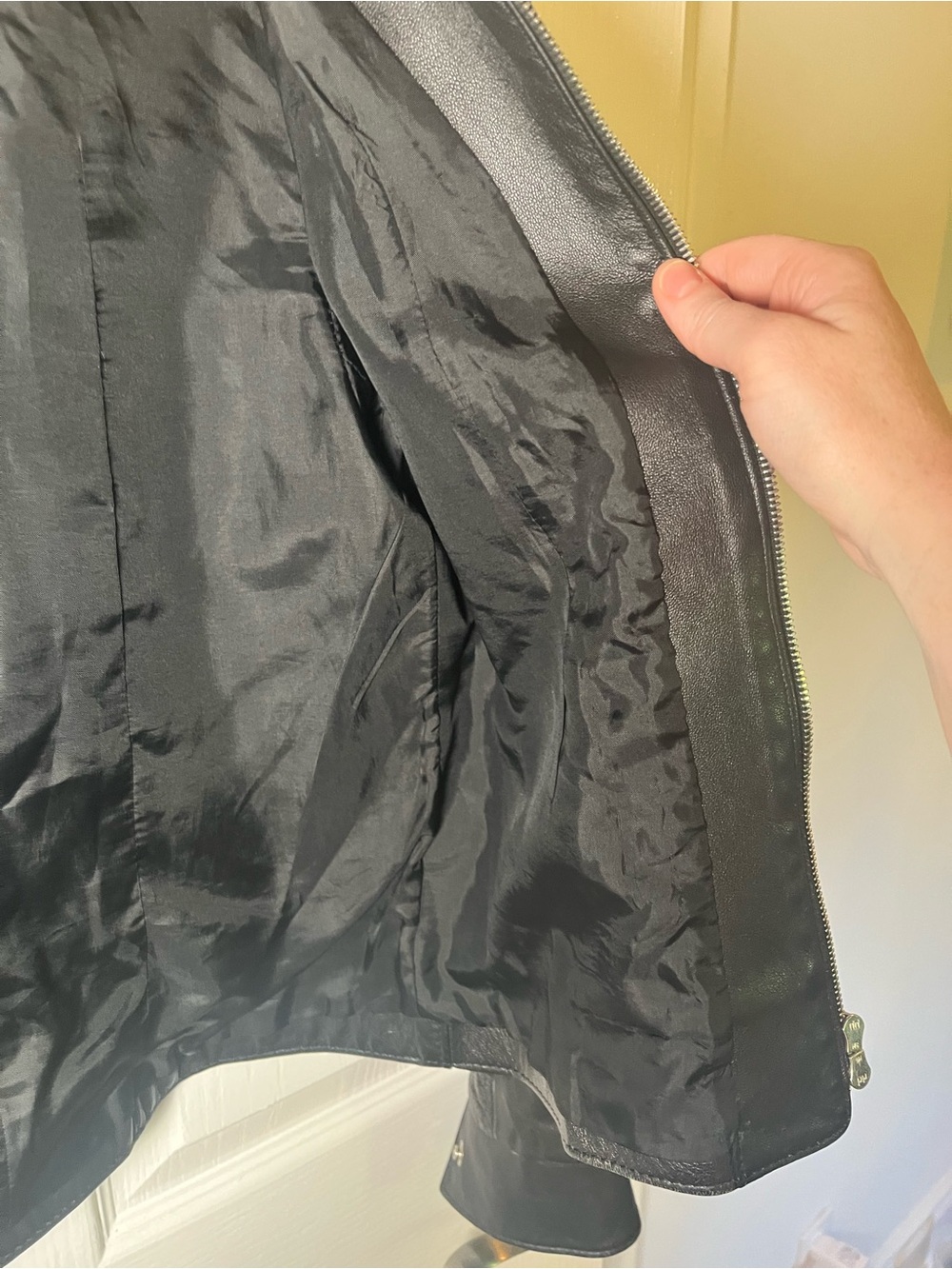 Vintage Roots Canada Black Pebbled Leather Jacket Zip Y2K - Picture 10 of 13